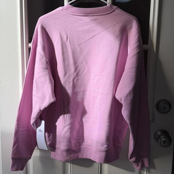 Alo Yoga Cropped Accolade Crewneck And Accolade Short Set Candy Heart Pink Auth - Picture 5 of 6